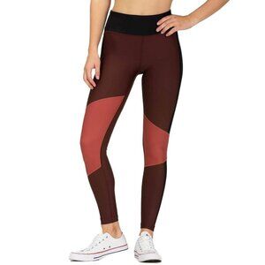 Hurley UPF 50+ Leggings Red and Black Colorblock Size Small Athletic Active Wear